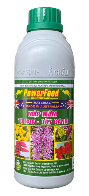 PHÂN BÓN HỮU CƠ ÚC - (POWERFEED MẬP MẦM - TO HOA - DÀY CÁNH) 1 LÍT