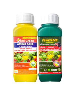 AMI GREEN (AMINO ACID ) 300ml + POWERFEED (ĐẠM CÁ HỒI) 300ml